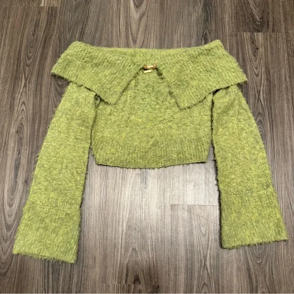 LIKE NEW Cult Gaia Audie Off The Shoulder Long Sleeve Sweater, Size M